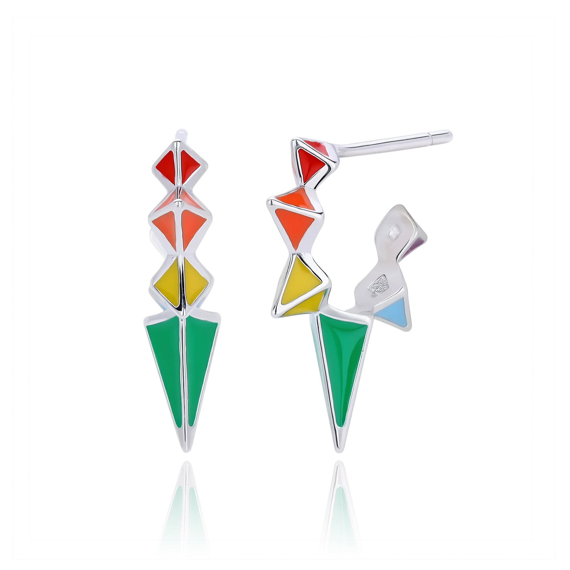 Damen Ohrhänger im modernen geometrischen Design aus 925 Sterling Silber Shop Nory