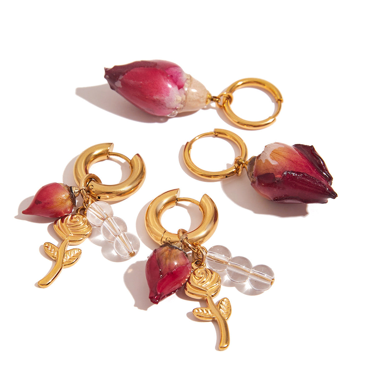 Damen Ohrringe mit floralen Anhängern Shop Nory