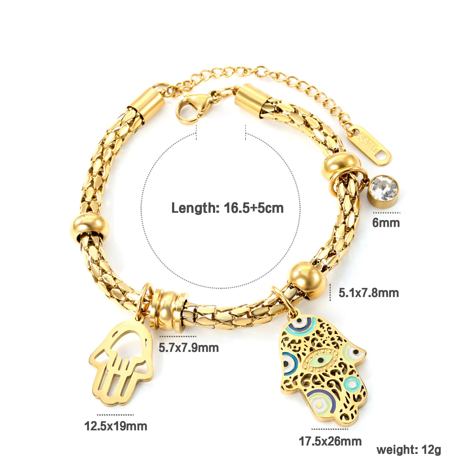 Damen Armband mit farbenfrohen Perlen und hochwertiger Edelstahl-Kette Shop Nory