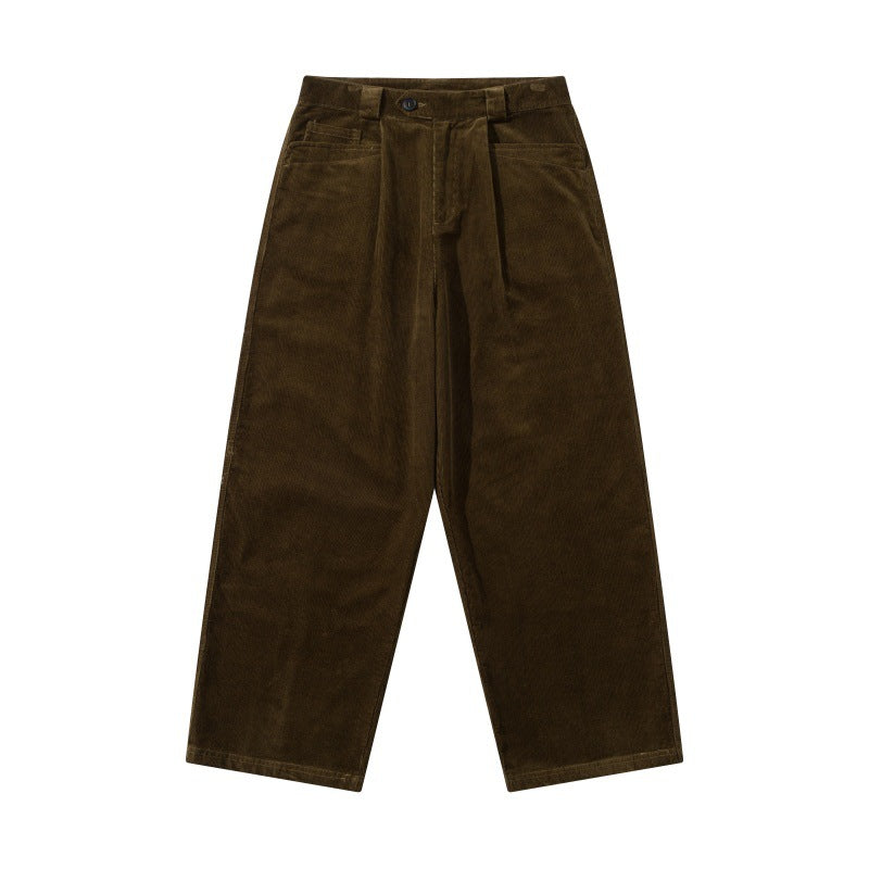 Herren Weite Cordhose mit Bundfalten, hoher Taille und geradem Bein Shop Nory