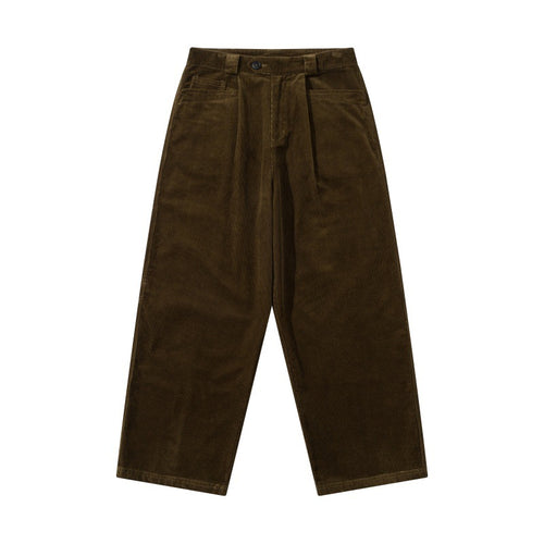 Herren Weite Cordhose mit Bundfalten, hoher Taille und geradem Bein Shop Nory
