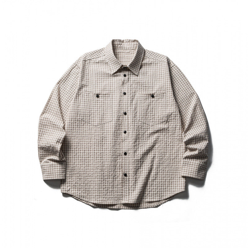 Herren Boxy-Overshirt aus leichter Baumwollmischung mit feinem Karomuster und Brustklappentaschen Shop Nory