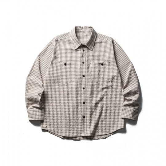 Herren Boxy-Overshirt aus leichter Baumwollmischung mit feinem Karomuster und Brustklappentaschen Shop Nory
