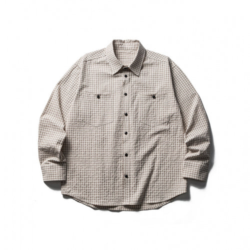 Herren Boxy-Overshirt aus leichter Baumwollmischung mit feinem Karomuster und Brustklappentaschen Shop Nory