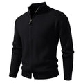 Herren Strickjacke mit hohem Kragen und innovativem Reißverschluss
