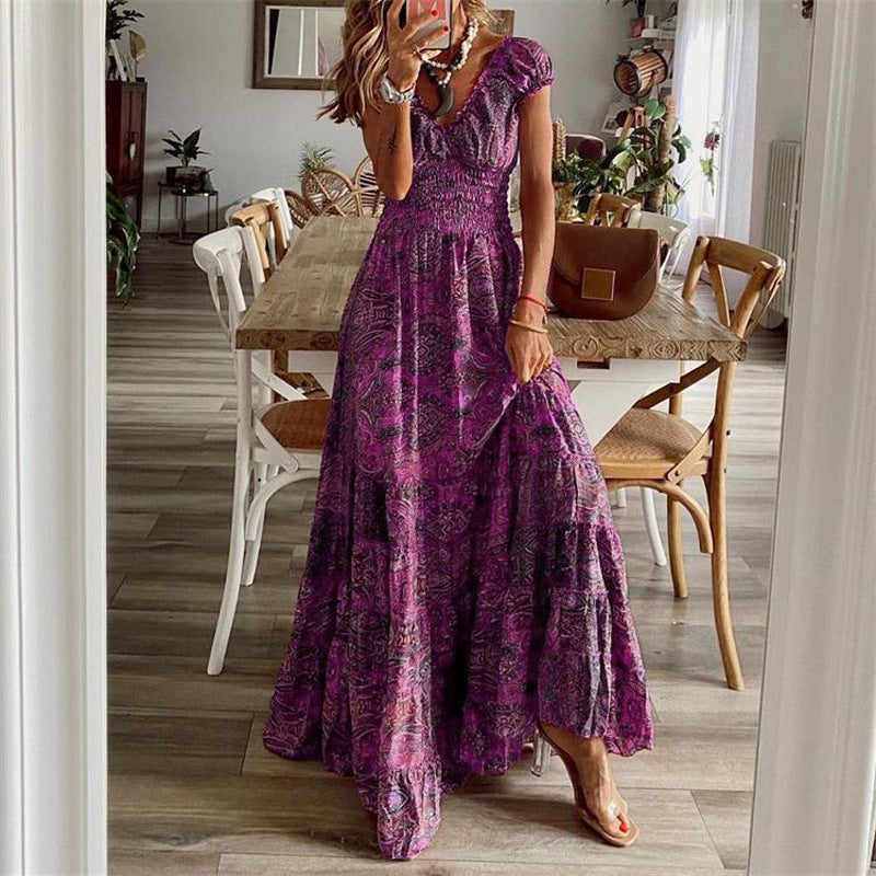 Damen Maxikleid mit romantischem Design und raffinierten Rüschendetails