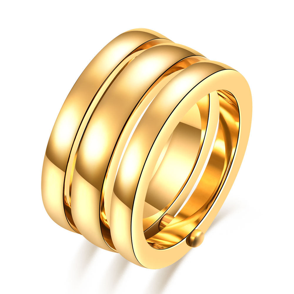 Damen Ring mit kunstvollem, dreilagigem Design Shop Nory