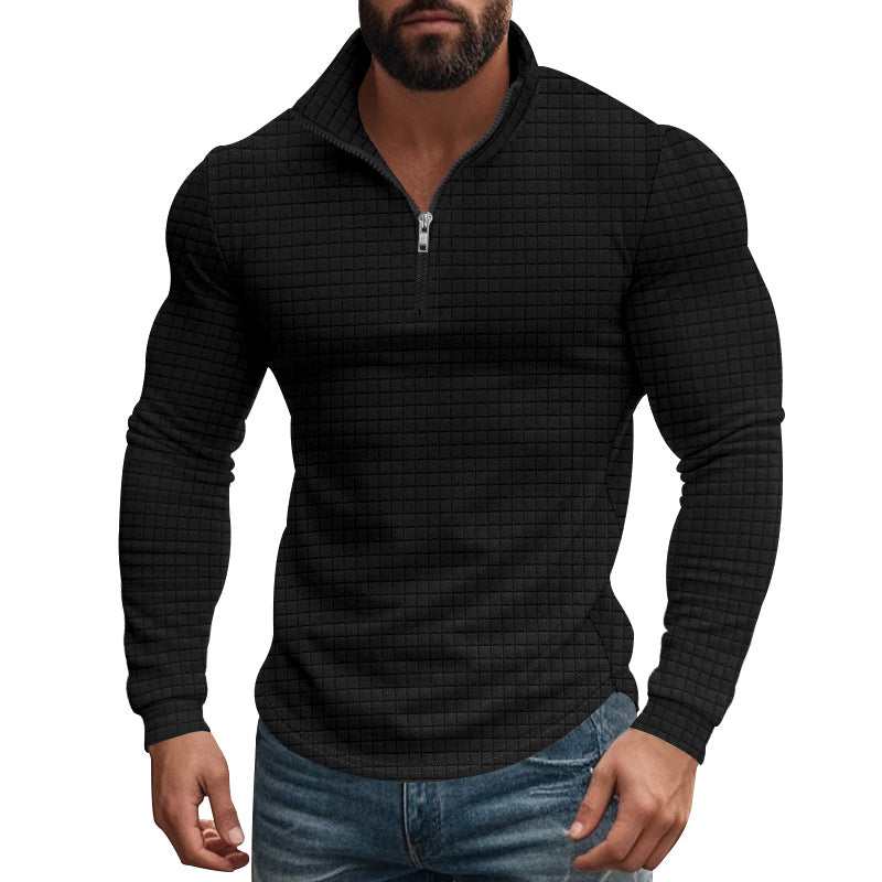 Herren Thermo-Fleecepullover mit Reißverschluss und strukturiertem Design