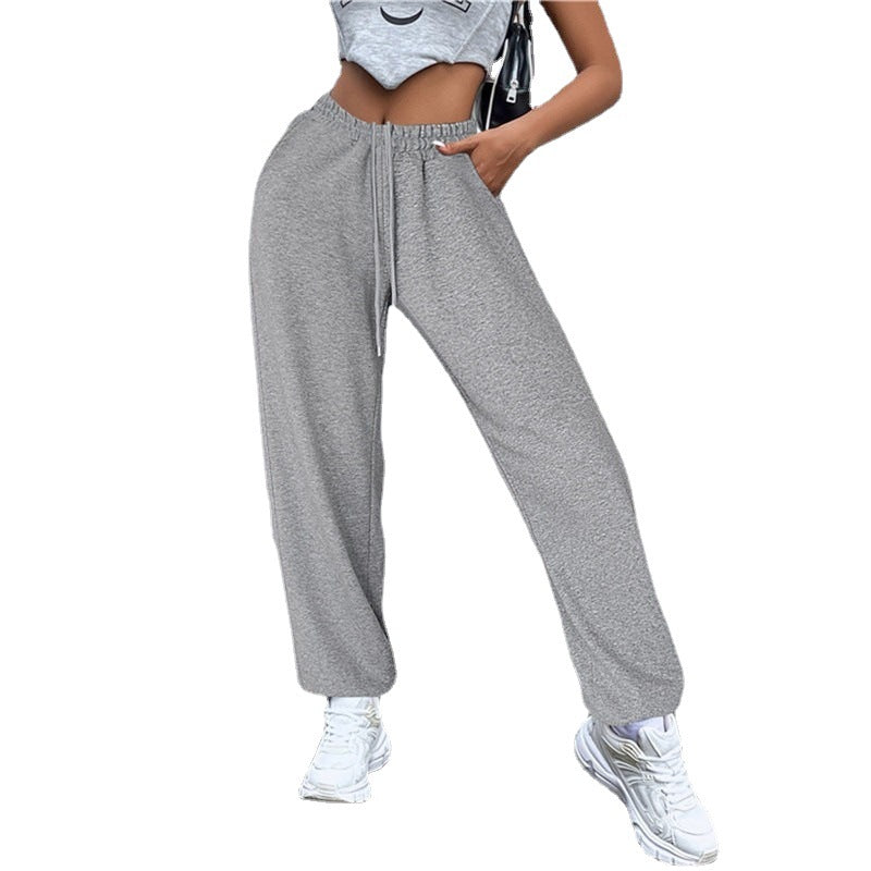 Damen nan weite Jogginghose hochgeschnitten mit seitlichem Statementprint und elastischem Bund Shop Nory