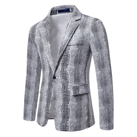 Herren Zweiteiliges Glamour-Anzugset mit metallischem Kroko-Effekt und schmaler Silhouette Shop Nory