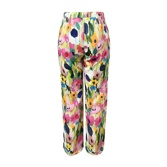 Damen Weite Sommerhose mit floralem Design und praktischen Taschen