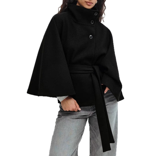 Damen Wickeljacke mit elegantem Stehkragen und weit geschnittenen Ärmeln ShopNory
