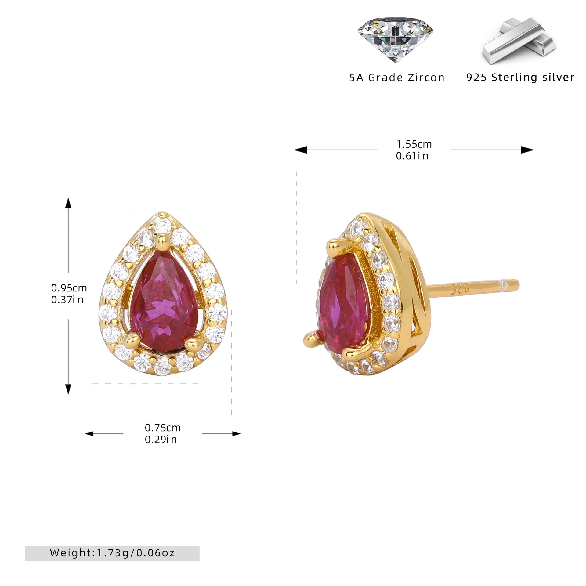 Damen Halskette mit tropfenförmigem Zirkonanhänger aus 925 Sterlingsilber und elegantem Design Shop Nory