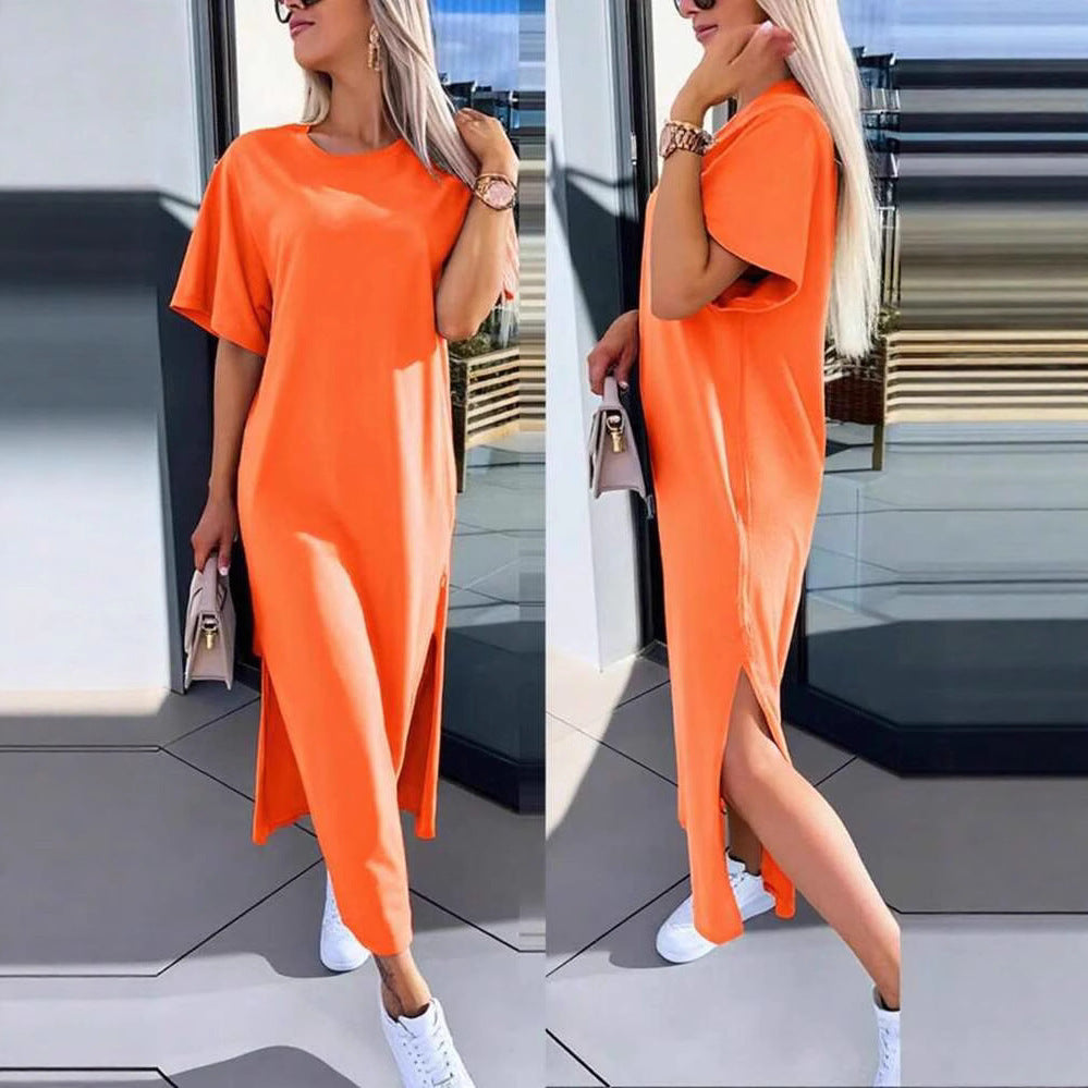 Damen Lässiges Maxikleid mit seitlichen Schlitzen und Oversize-Design