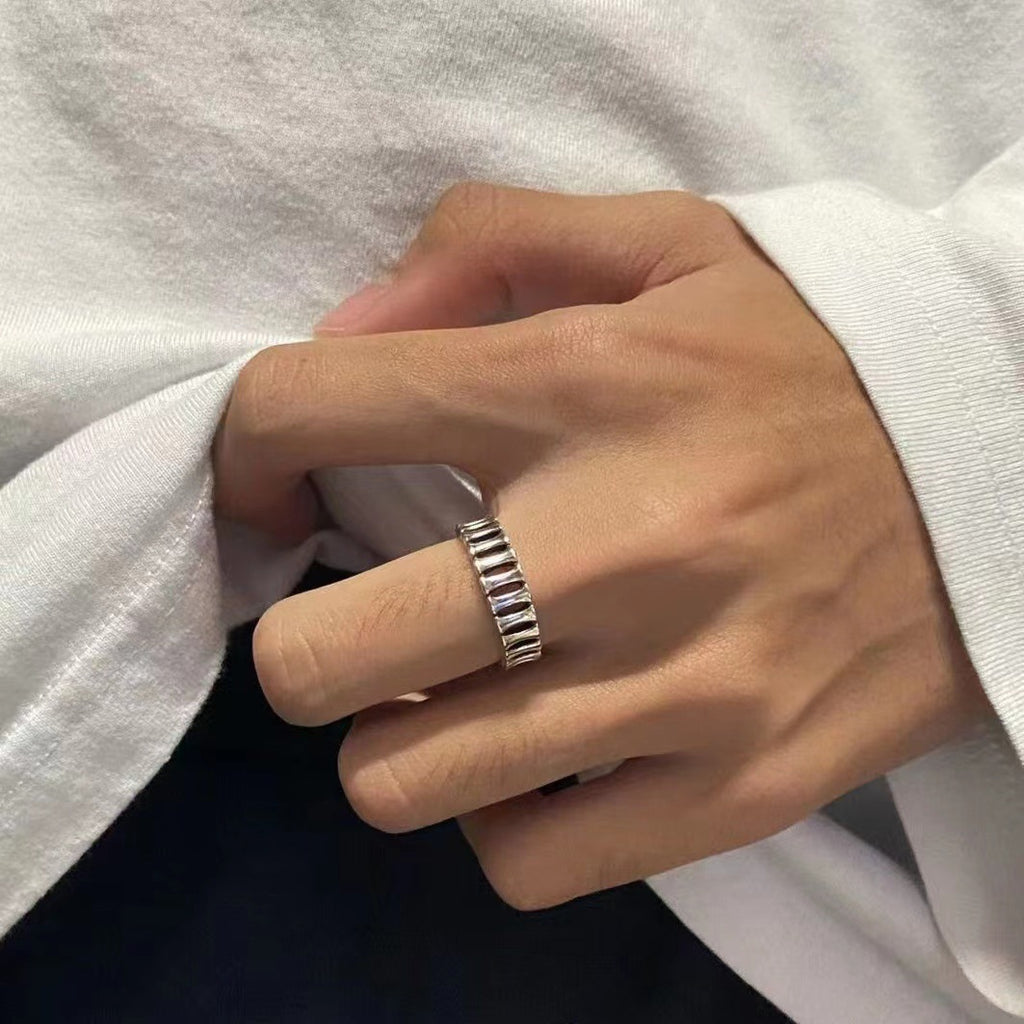 Damen Design-Ring mit strukturiertem Oberflächenmuster Shop Nory