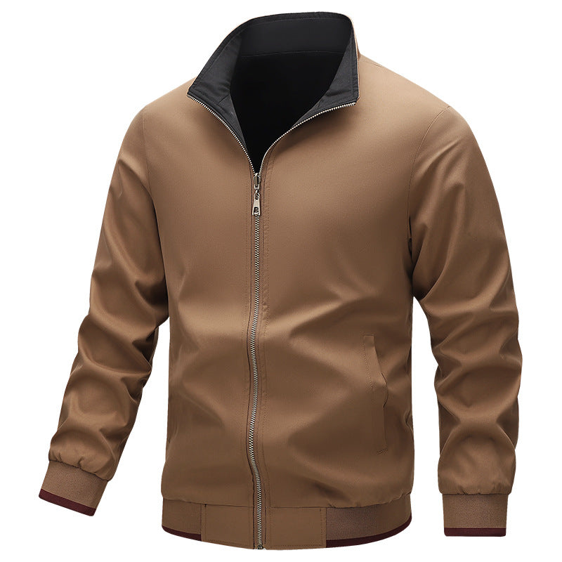 Herren Leichte Harringtonjacke mit Stehkragen, Reißverschluss und Kontrastbündchen Shop Nory