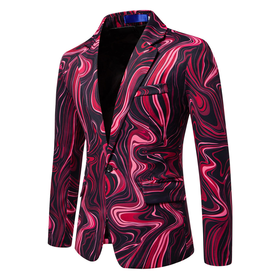 Herren Zweiteiliges Statement-Sakko und Anzughose mit psychedelischem Swirl-Print Shop Nory