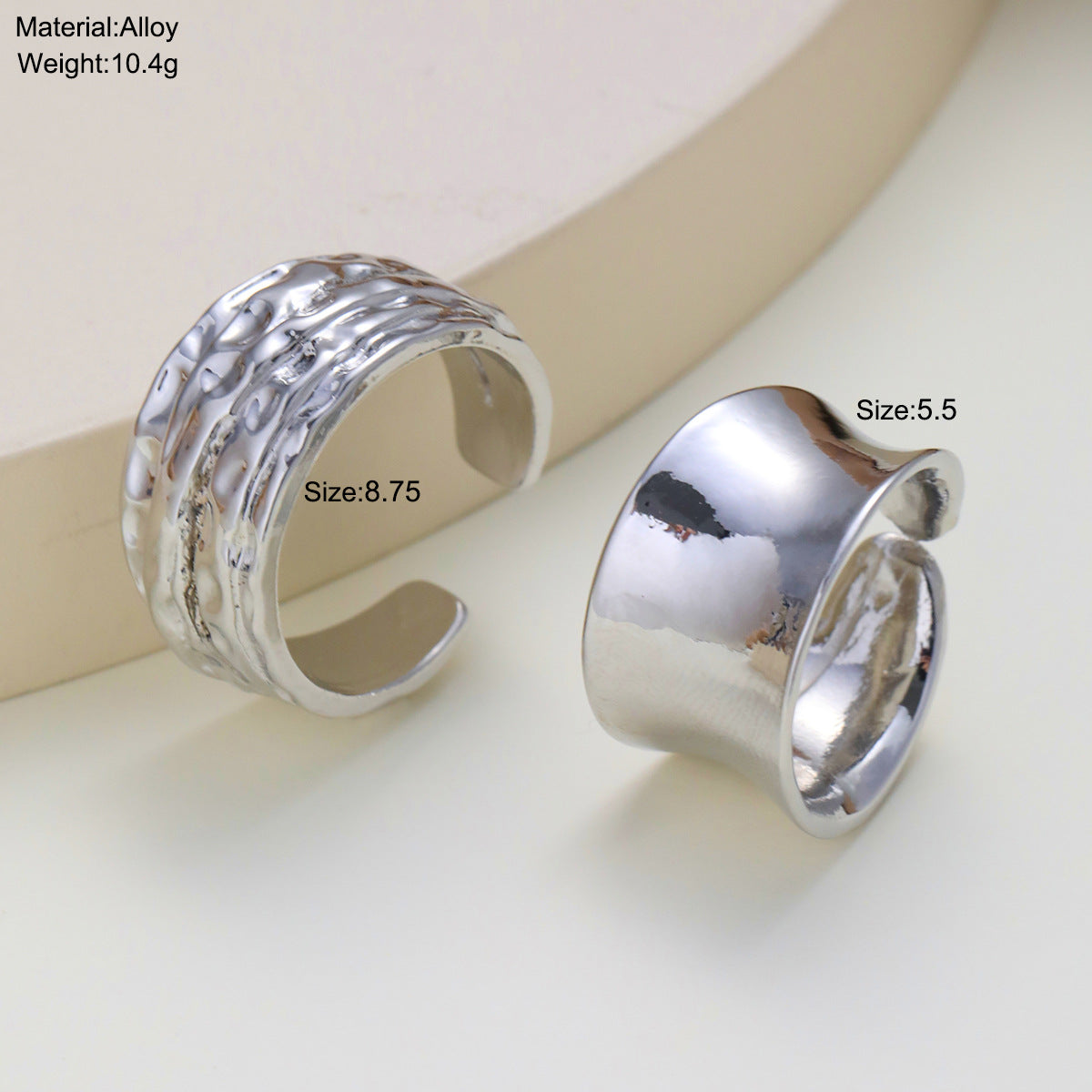Damen Ring Set mit modernem Strukturdesign Shop Nory