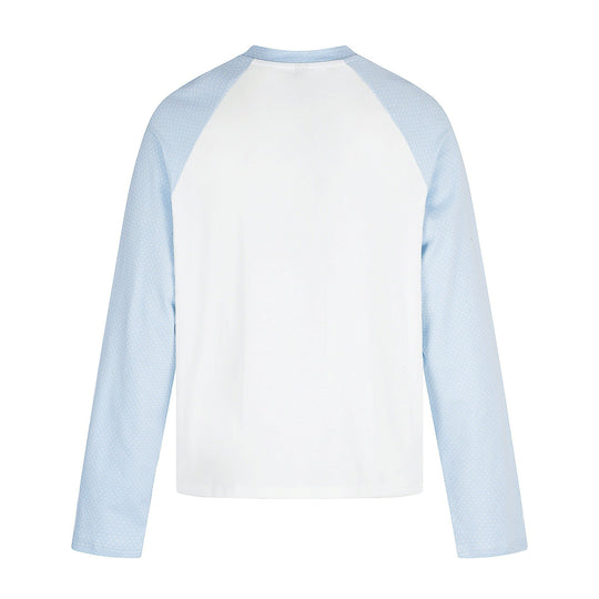 Damen Langarmshirt mit Raglanärmeln, dekorativem Schleifen-Print und weichem Baumwollmix Shop Nory