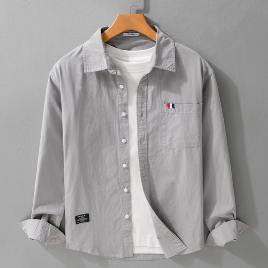 Herren Leichtes Baumwoll-Overshirt im Hemdjackenstil mit Brusttasche und Soft‑Touch Shop Nory