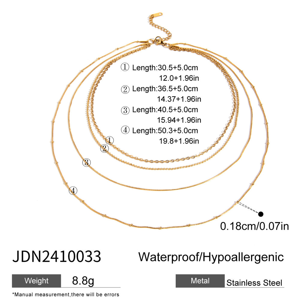Damen Mehrlagige Halskette mit minimalistischen Gliederdesigns Shop Nory