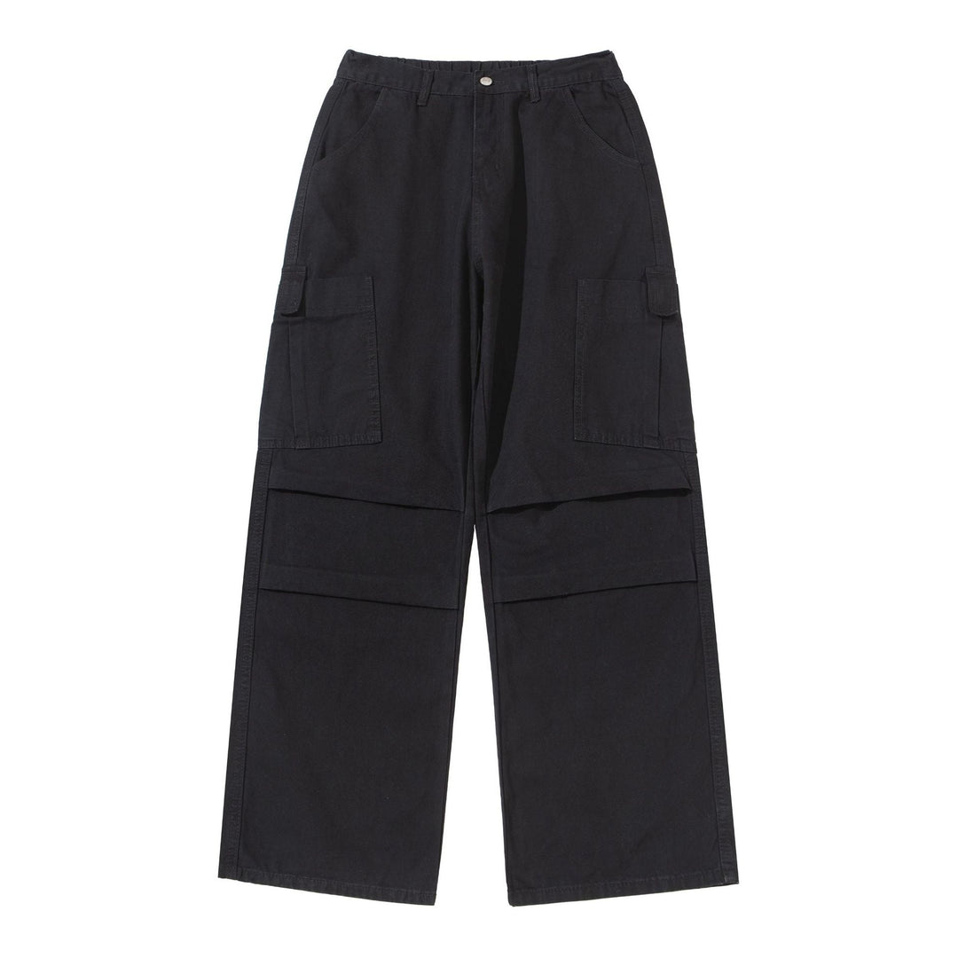 Damen Weite High‑Waist Cargo‑Hose mit aufgesetzten Taschen und verstärkten Kniepartien Shop Nory
