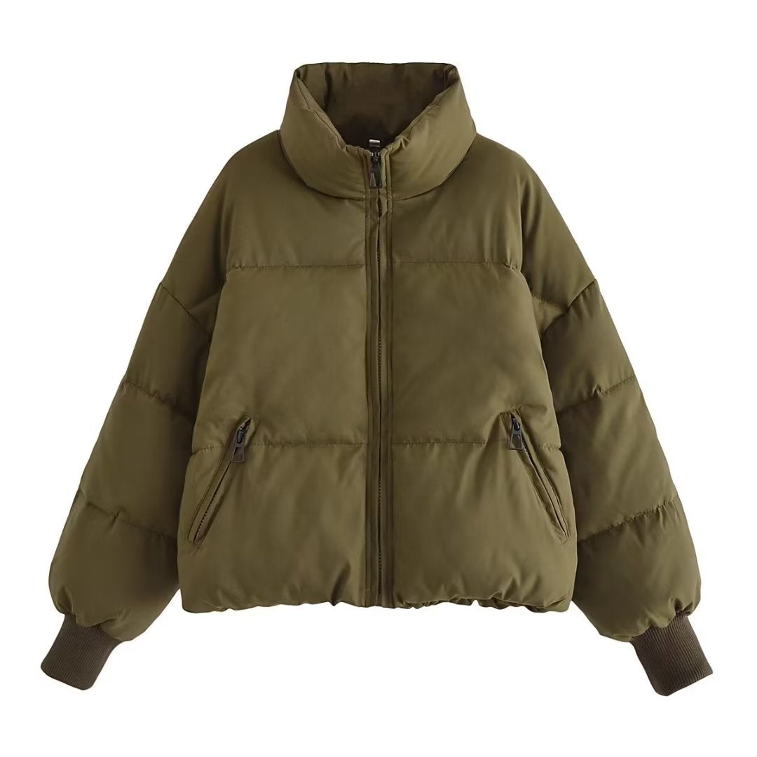 Damen Kurzer Stepp‑Puffer mit hohem Stehkragen und gerippten Bündchen Shop Nory