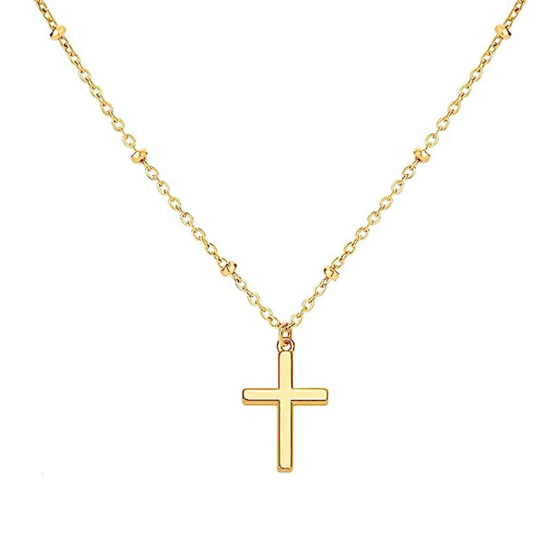 Damen Halskette mit elegantem Kreuzanhänger und feiner Gliederkette Shop Nory