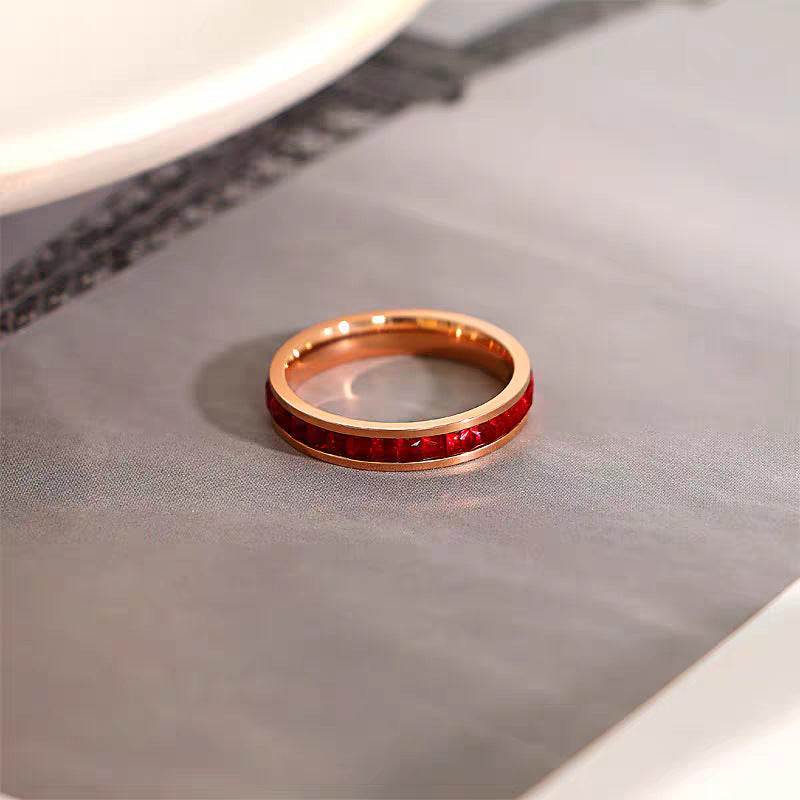 Damen Elegant Rubin-betonten Bandring Shop Nory