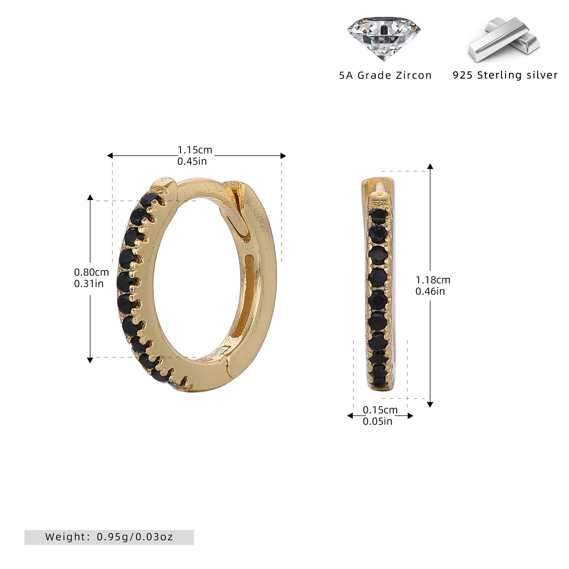Damen Creolen mit funkelnden Zirkonsteinen in elegantem Design Shop Nory