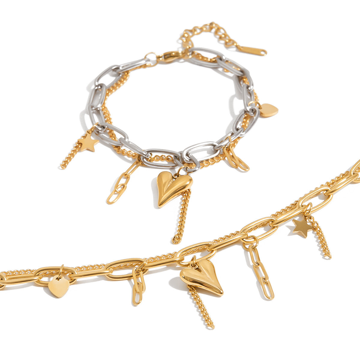 Damen Charm-Armband mit einzigartigen Symbolen und hygienischem Edelstahl Shop Nory