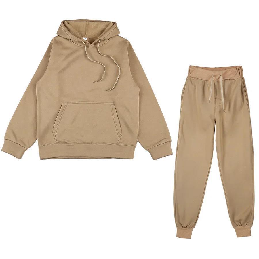 Unisex weiches Lounge-Set mit Oversize-Hoodie, taillenhoher Jogginghose und geripptem Knöchelabschluss Shop Nory