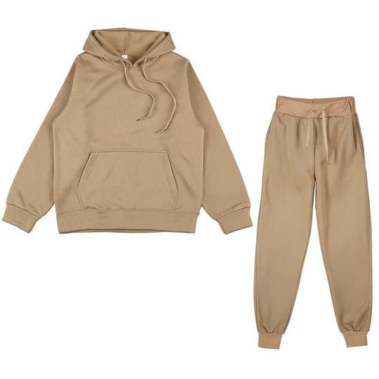 Unisex weiches Lounge-Set mit Oversize-Hoodie, taillenhoher Jogginghose und geripptem Knöchelabschluss Shop Nory