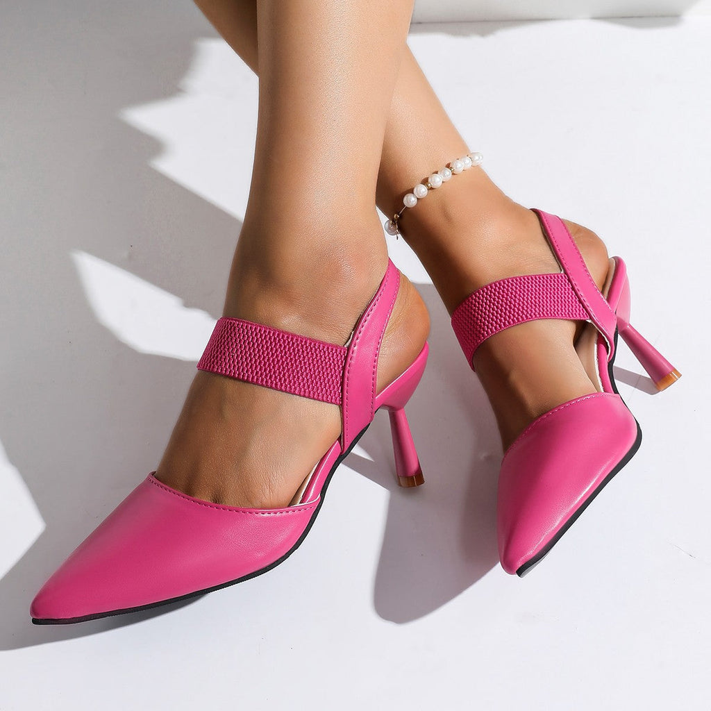 Damen Slingback Pumps mit elastischem Einsatz und elegantem Stiletto Absatz
