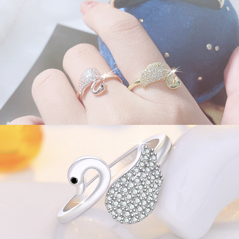 Damenring mit elegantem Schwan-Design aus hochwertigem Edelstahl Shop Nory