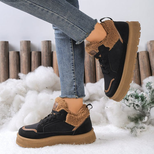 Damen Gefütterte Plateau-Wintersneaker mit Teddyfutter und profilierter Gummisohle Shop Nory