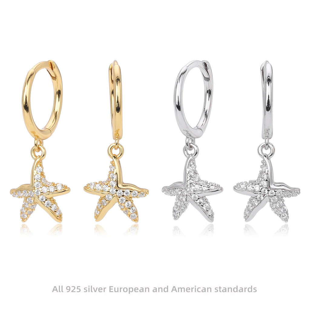 Damen Ohrhänger mit funkelndem Sternenanhänger und hochwertigem 925 Sterling Silber Shop Nory