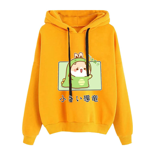 Damen nan kurz geschnittener Cropped-Kapuzenpullover mit niedlicher Frosch-Illustration und verstellbarer Kapuze Shop Nory