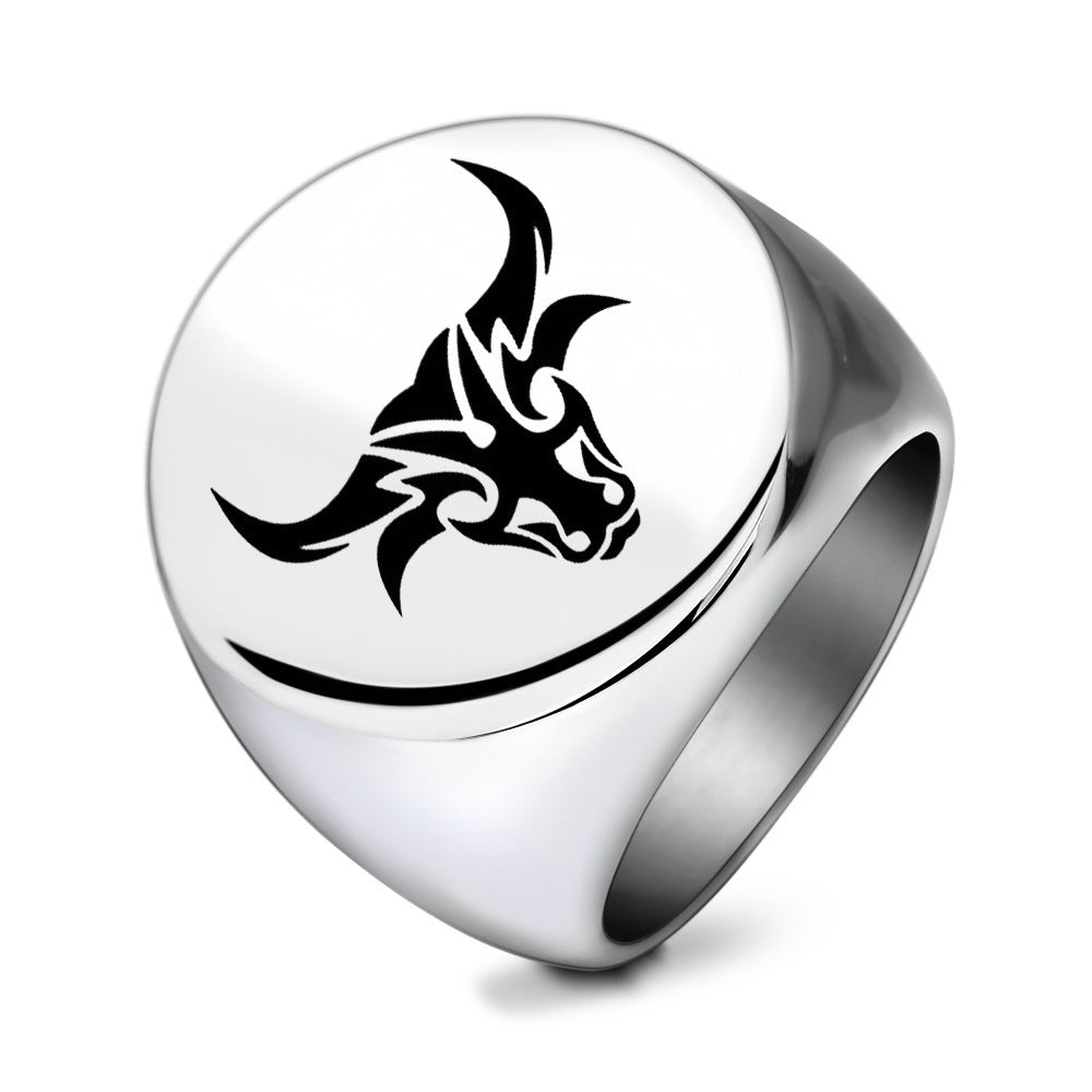 Herren Ring mit kunstvollem Stierkopf-Design Shop Nory