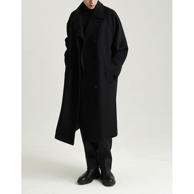 Herren Wollmantel im weiten Schnitt mit doppelreihiger Knopfleiste und weitem Revers Shop Nory