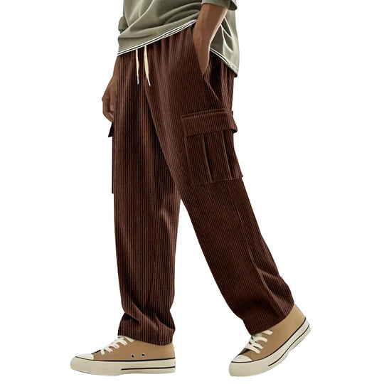 Herren Cordcargo-Hose mit weitem Bein, Tunnelzugbund und aufgesetzten Cargotaschen Shop Nory