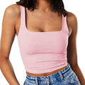 Damen Crop-Top mit quadratischem Ausschnitt und schmalem Schnitt