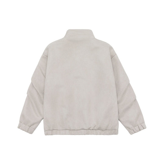 Unisex Kurzgeschnittene Stehkragen-Fleecejacke mit verdeckter Druckknopfleiste Shop Nory