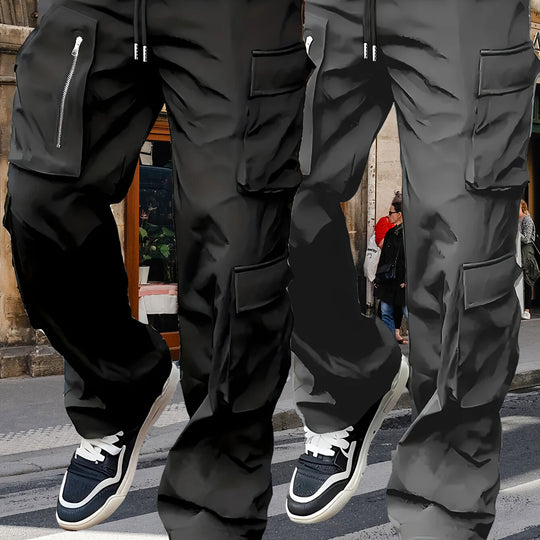 Herren Utility-Cargohose mit Reißverschlusstasche, Tunnelzugbund & Mehrfachtaschen Shop Nory