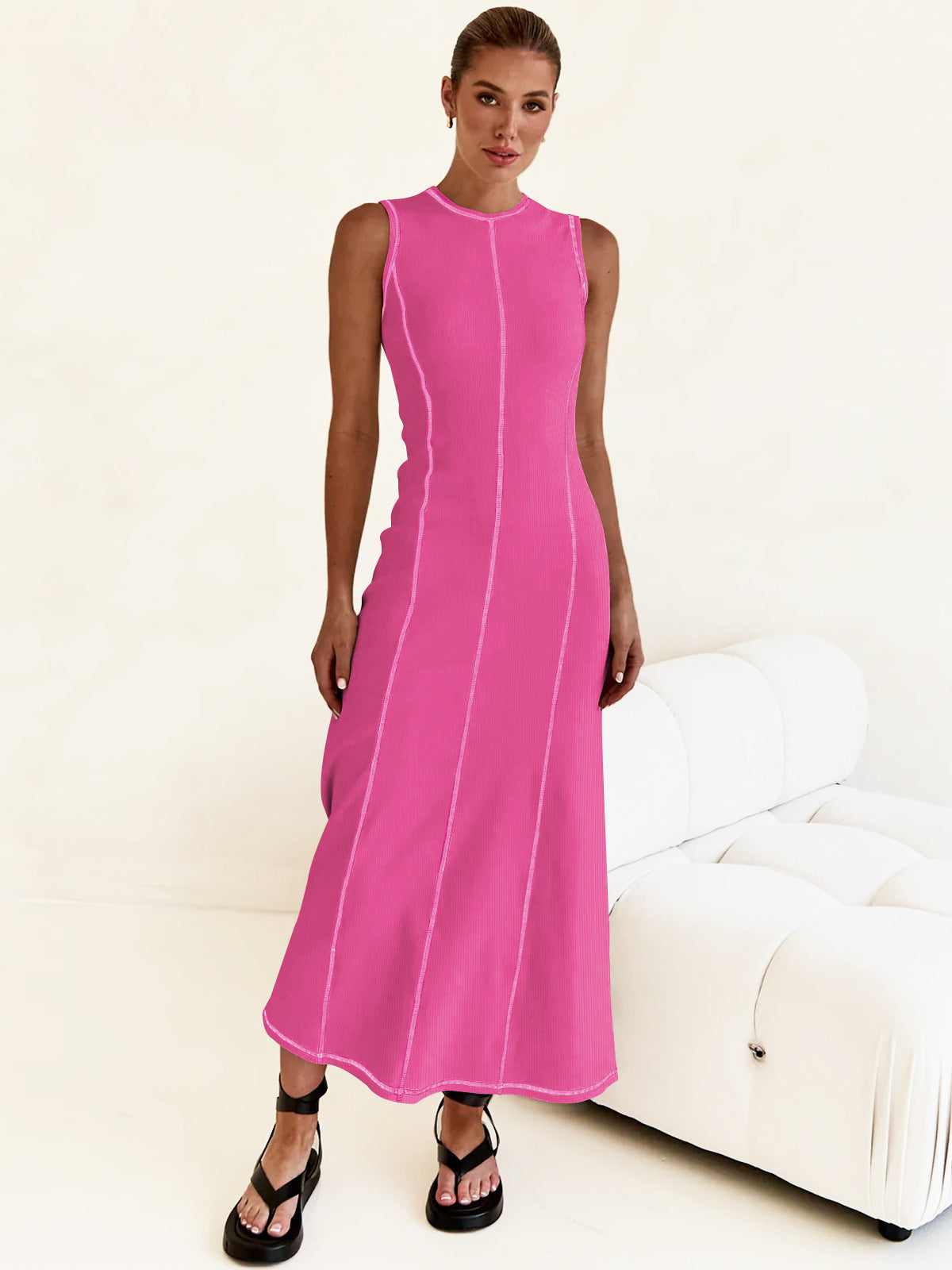 Damen Elegantes Maxikleid mit subtilen Nähdetails