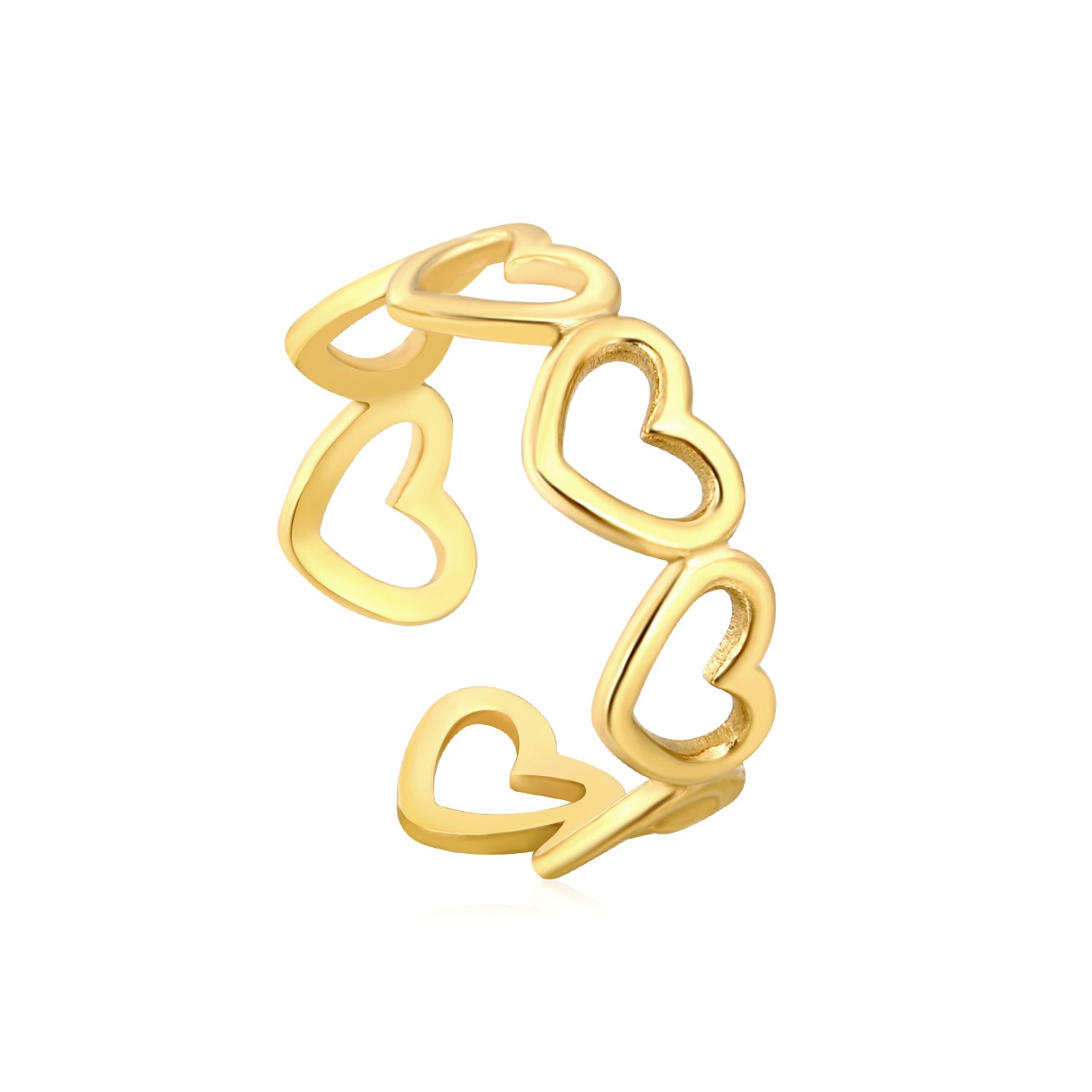 Damen Ring mit Herzen-Design und verstellbarem Format Shop Nory