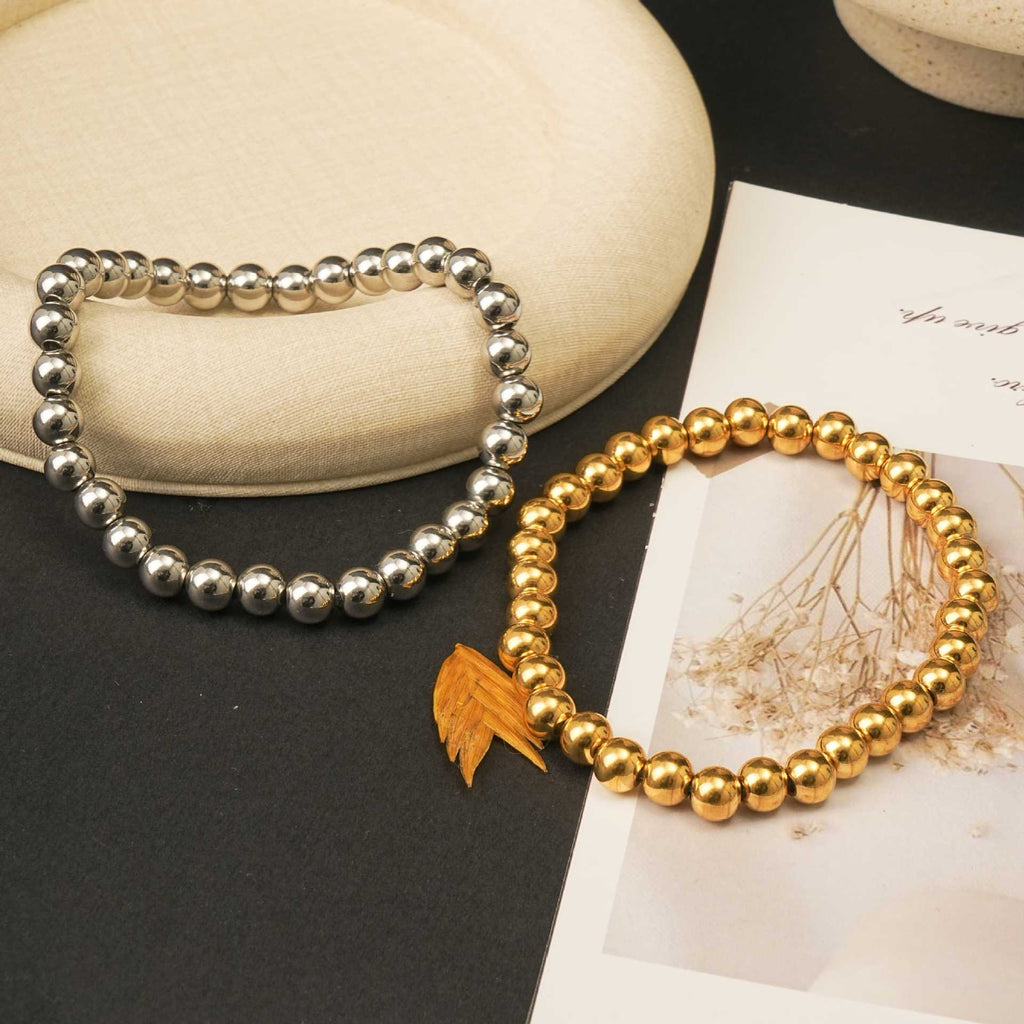 Damen elegantes goldenes Perlenarmband Set Shop Nory