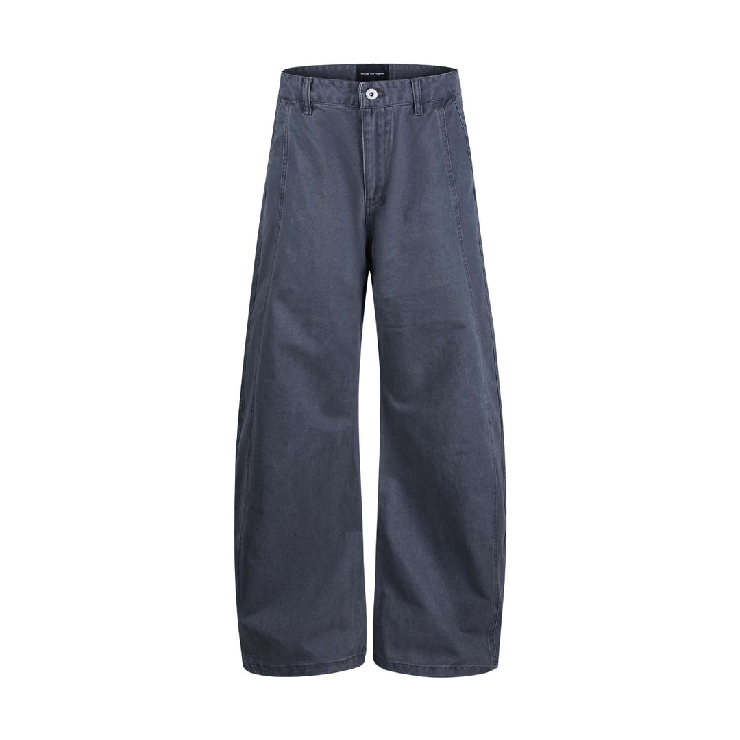 Damen weite knöchellange Hose mit hoher Taille aus Baumwoll-Denim Shop Nory