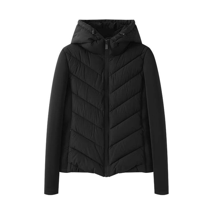 Damen Hybrid-Steppjacke mit Wattierung, Kapuze und elastischen Ärmel-Einsätzen Shop Nory