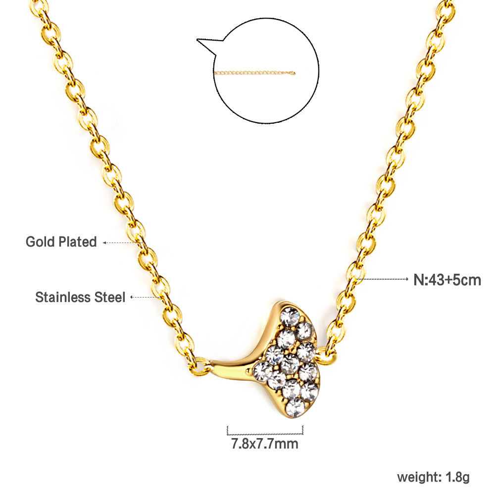 Damen Halskette mit liebevollem Herzmotiv aus goldplattiertem Edelstahl und funkelnden Zirkonia Shop Nory